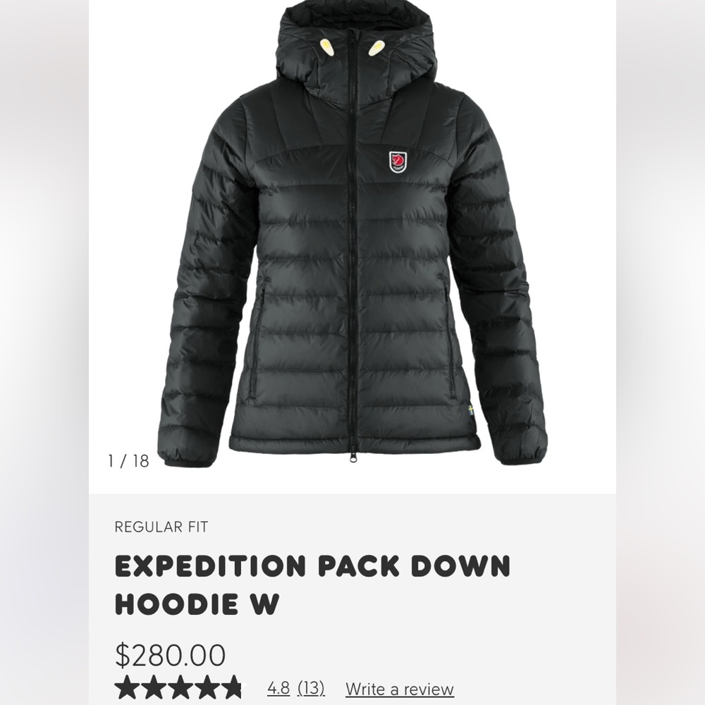 COPY - NWT fjallraven down jacket womens medium Expedition